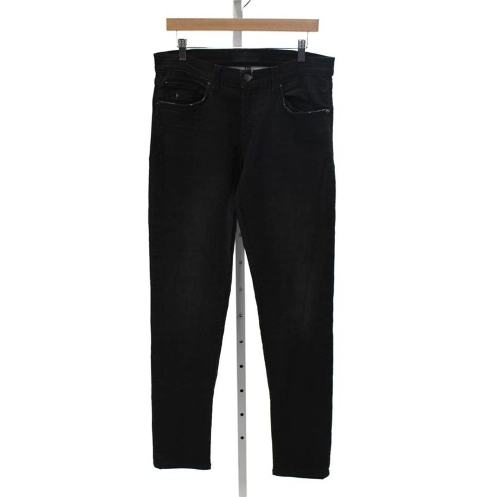 J Brand Unisex Adults Skinny Black Jeans Cotton Button Size 32